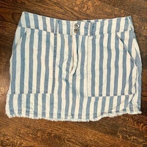Jack by BB Dakota Blue & White Stripe Mini Skirt- Size 6